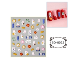 Stickers De Unhas Adesivos 5d Moda Bonitos Desenhos Animados Seguros Decoração De Unhas Diy
