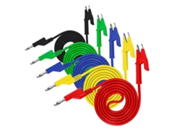 5pcs Cable de Prueba Con Conector Banana 4mm Y Pinza para Multímetro Pruebas Eléctricas Alambre Cable Cor da Foto