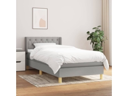 Vidaxl Cama Com Molas/colchão 80x200 Cm Tecido Cinza-claro