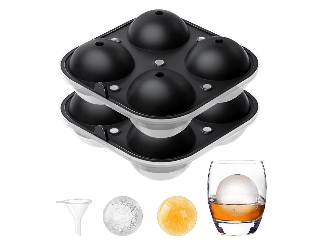 Molde de Gelo de Silicone Sem Bpa Certificado Lfgb para Bolas Grandes com Bico para Whiskey Cocktail Bebidas Frias (8 Bolas)