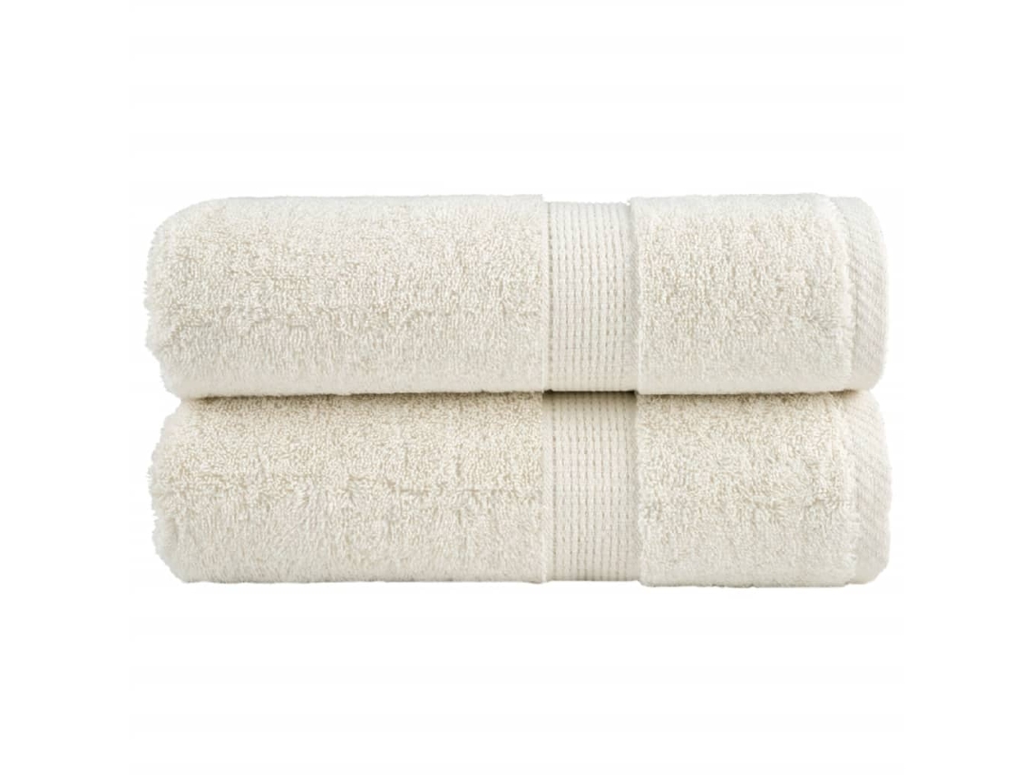 Vidaxl Toalhas De Rosto Premium Solund 2 Peças Creme 30x30 Cm 600 G/m²