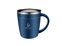 Caneca de Café em Aço Inoxidável 304 com Tampa, Caneca Isolada de Camada Dupla Resistente Ao Calor com Alça. MDUG (azul)