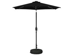 Vidaxl Guarda-sol De Jardim Com Luzes Led 230 X 230 Cm Poliéster Preto