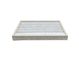 Caixa De Jóias Enchimento De Material Macio 35 X 24 X 3cm Veludo Cinza