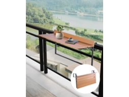 Mesa suspensa de varanda ajustável Vevor 1000 x 485 x 480 mm com corrimão