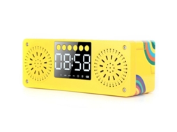 Relógio De Alarme Sem Fio De Madeira Com Bluetooth Mini A10 Ch Amarelo Yizhood