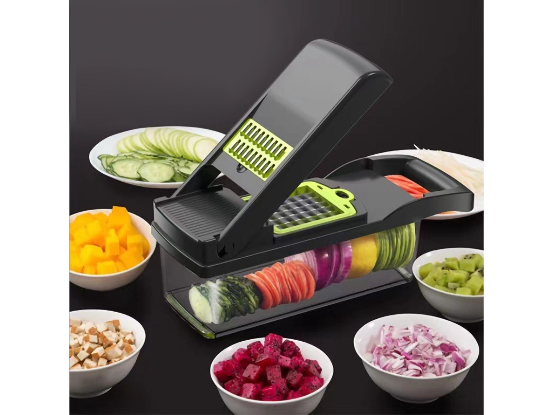 Ralo Cortador de Legumes Multifuncional Plástico Metal Batata Cenoura Picador Acessório de Cozinha Cinza