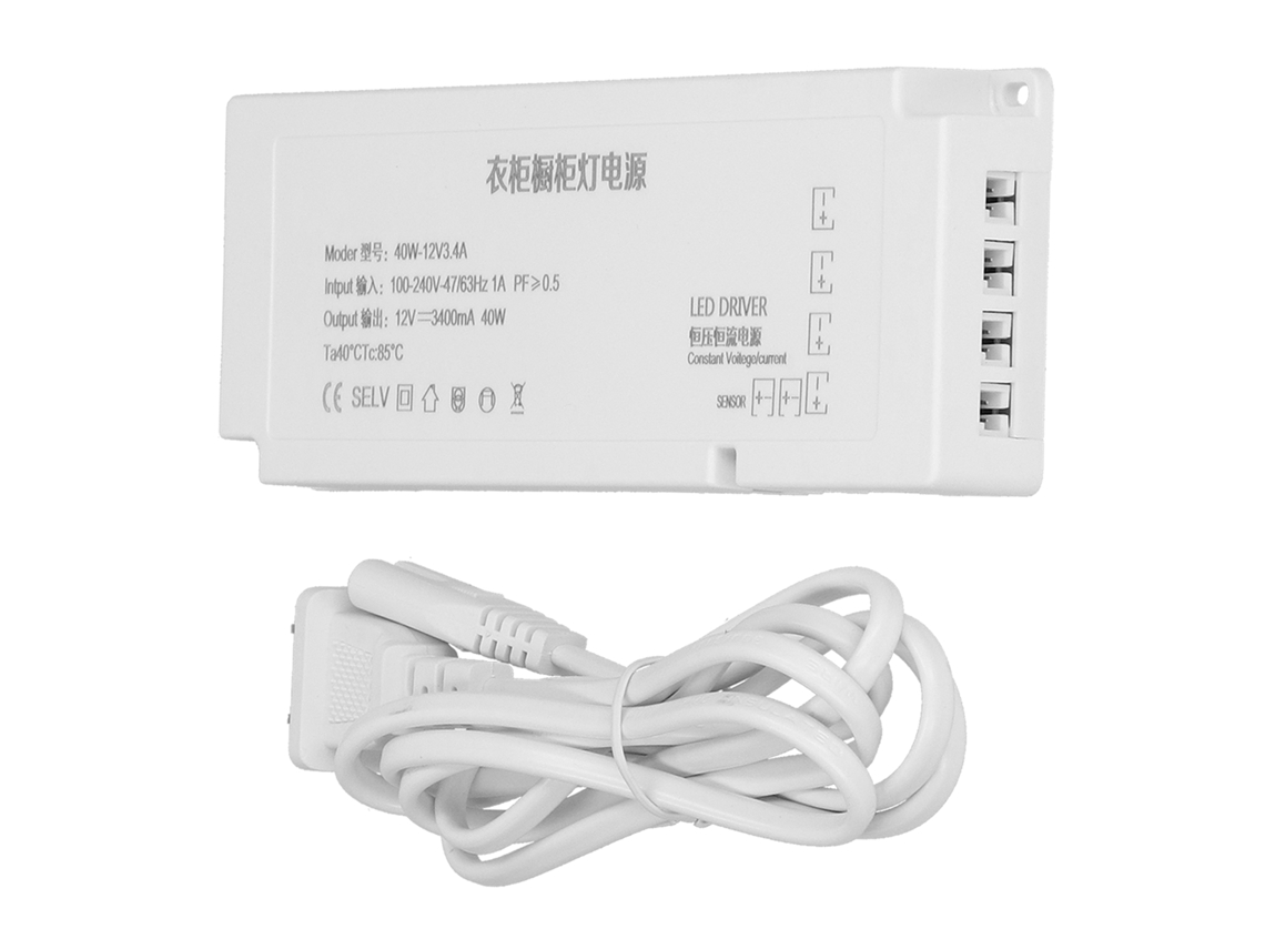 Laxiscreed Driver De Luz Led Power Lighting, 6 Ports, 40w, 12v, Para Armários