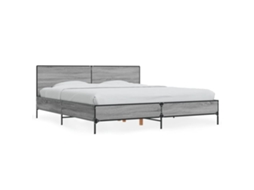 Bed Frame, Bed Frames Vidaxl Cinzeto Madeira Processada (200 X 200 Cm)