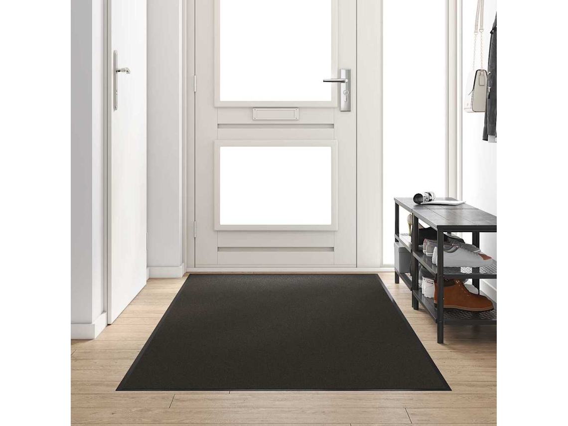 Vidaxl Tapete De Entrada Preto 120 X 250 Cm 100% Poliamida