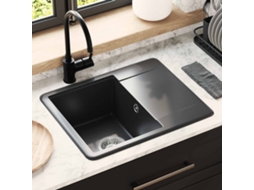 Vidaxl Pia 80% Quartzo E 20% Resina 560 X 460 Mm Preto