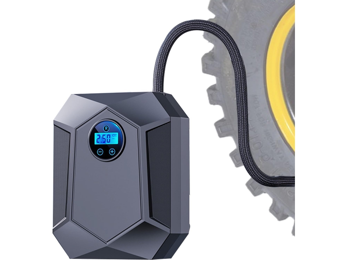 Compressor De Ar Portátil Com Visor Digital E Desligamento Automático.