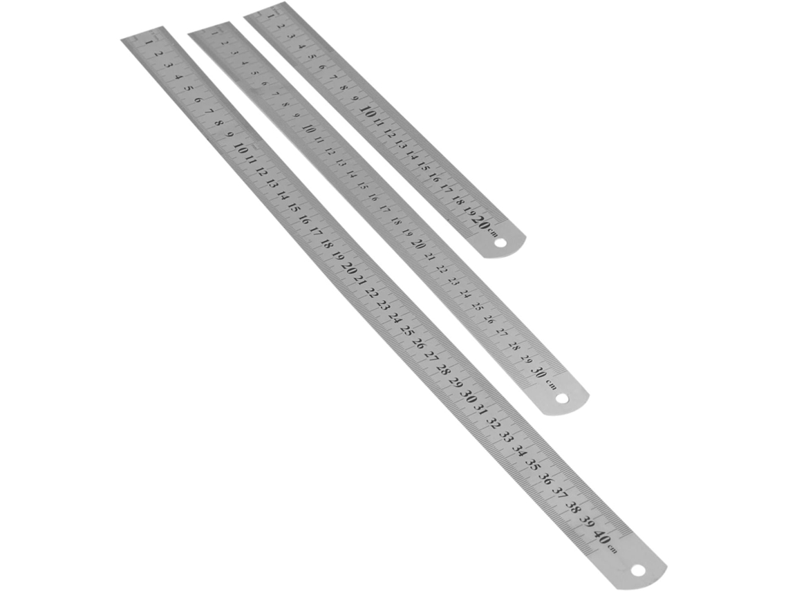 Conjunto De 3 Fitas Métricas De Aço Inoxidável De 20, 30 E 40 Cm Com