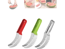 Cortador De Melancia, 3 Partes Em Aço Inoxidável, Cortador De Frutas Para Melancia E Salada