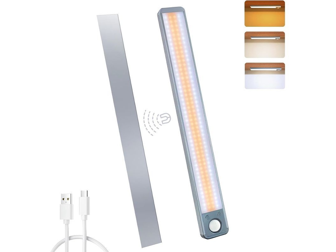 LUZ de armário Nova Line LED recarregável com sensor de movimento 3 modos 3 cores ajustável sem fio