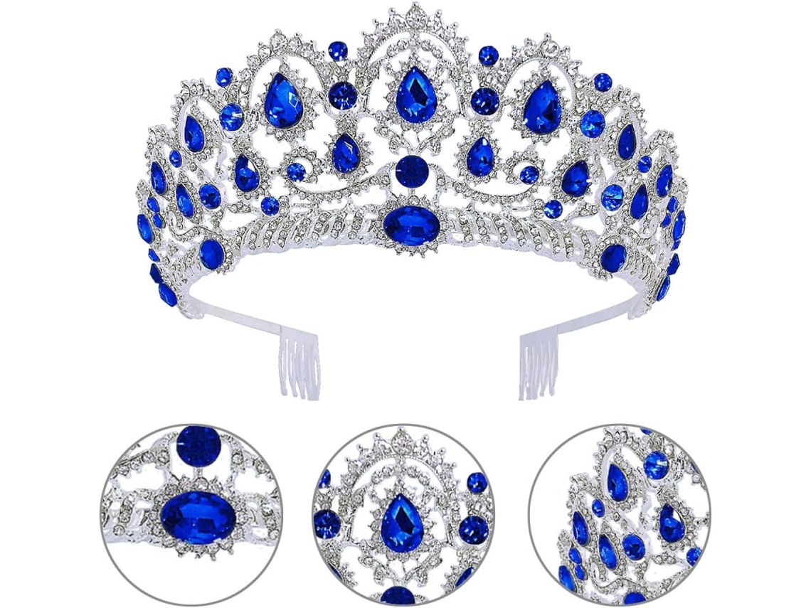 Tiara de strass para casamento, liga de zinco, fácil de fechar, ajuste seguro.