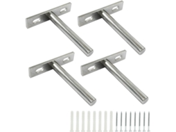 Suporte Invisível Para Prateleira Flutuante, 4 Peças, Madeira, Para Parede, 76 Mm, 3 Polegadas
