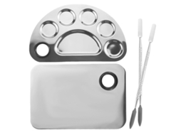 Paleta De Mistura Profissional De Aço Inoxidável, Compacta E Durável, Design Com Orifício Para O Polegar Para Fácil Manuseio, Superfície Não Porosa Qu
