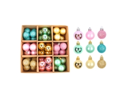 Bola de Natal Estilo 4 para Árvore Decorativa Pintada e com Electrodo, Pack de Presente LAXISCREED