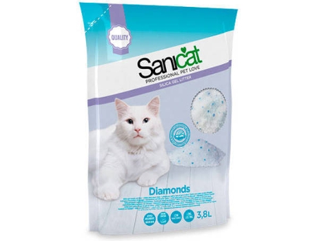Areia para Gatos Sílica SANICAT Diamonds 5l