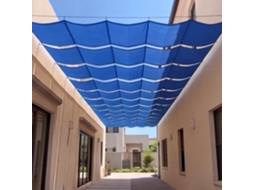 Toldo Retrátil À Prova D'água Com Proteção Uv 60 X 175 Cm Em Tecido Pes Azul Para Pátio