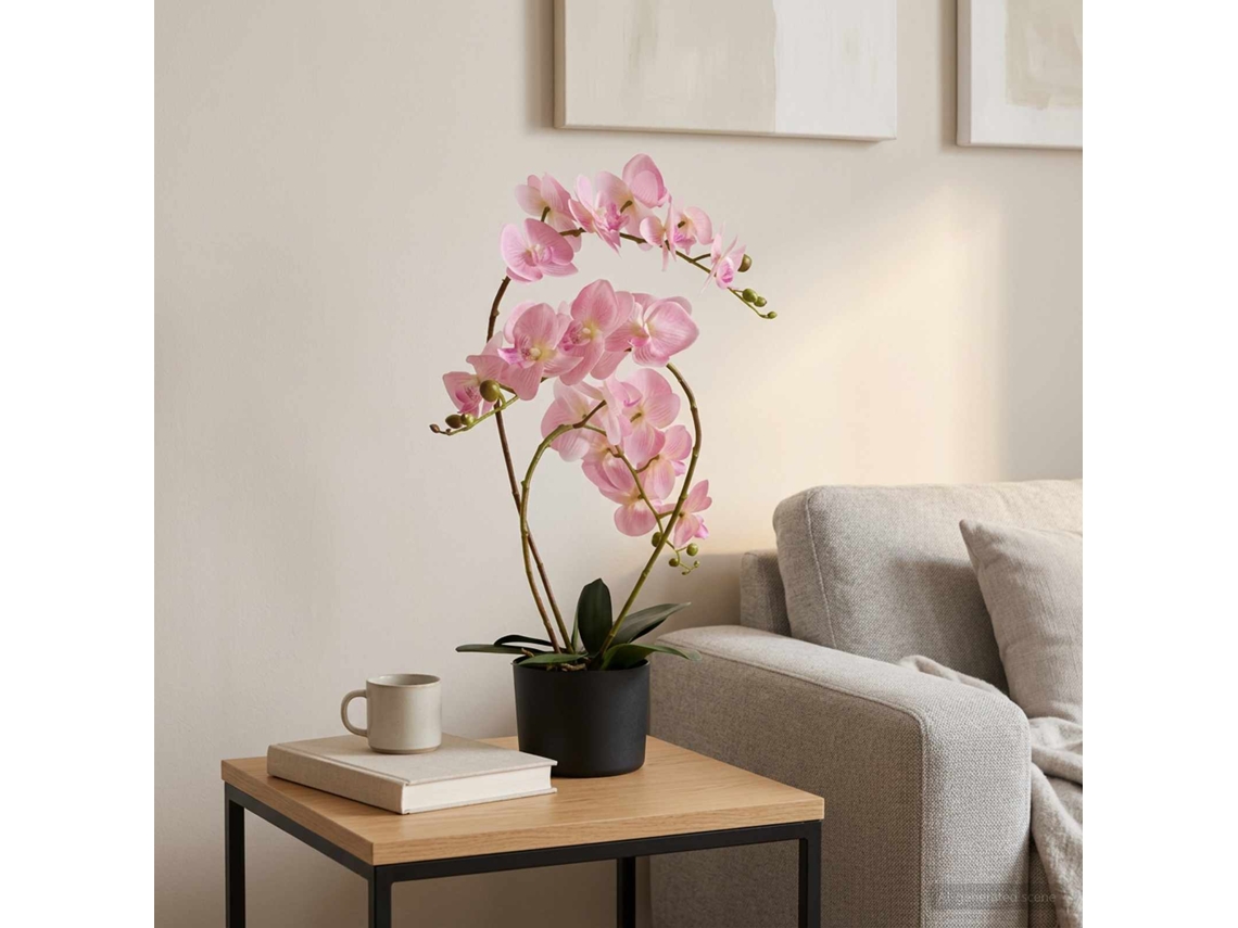 Vidaxl Planta De Orquídea Artificial Com Vaso Rosa 45 X 15 X 65 Cm
