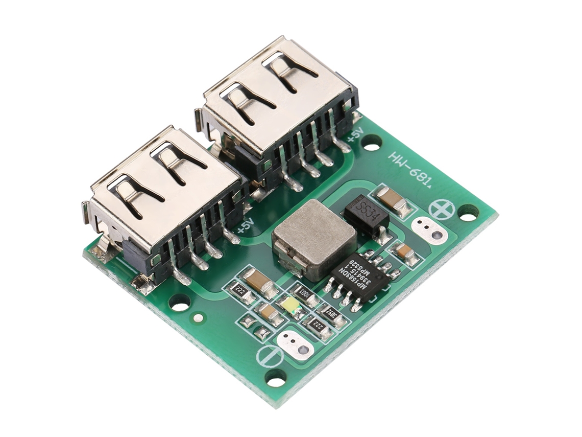 Módulo carregador DC com saída USB dupla de 9 V/12 V/24 V a 5 V 3 A