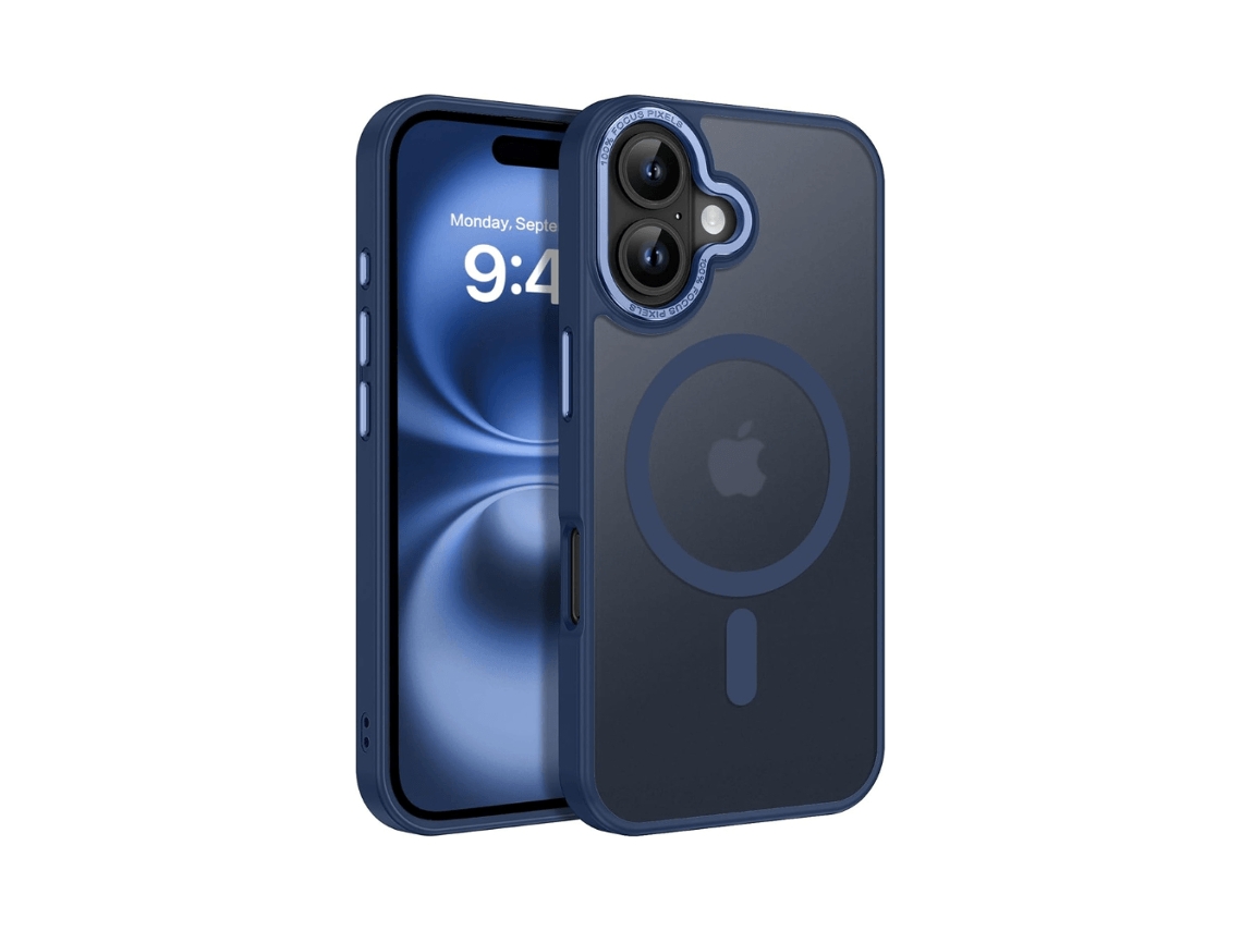 Capa Para Iphone 17 - Capa Fosca Magsafe - Azul Escuro