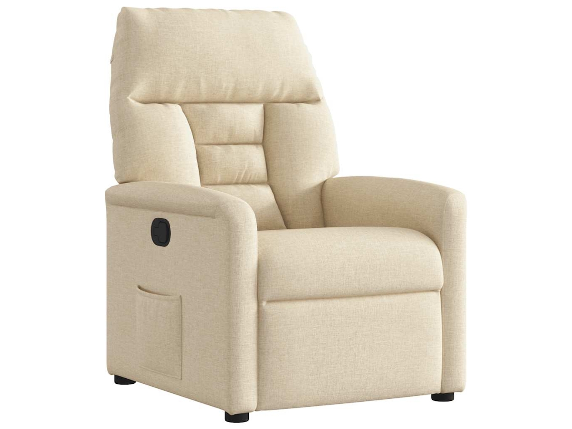 Vidaxl Poltrona Reclinável Tecido Cor Creme