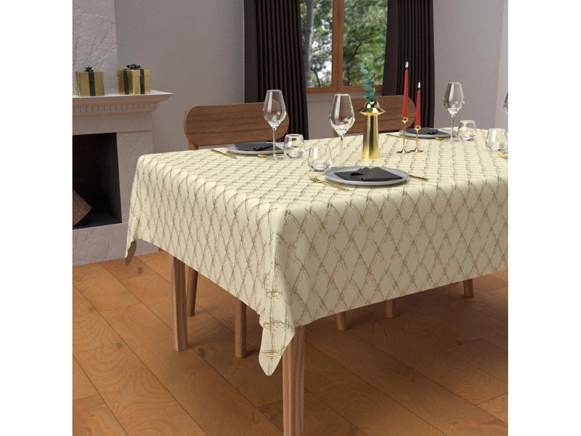 Toalha de Mesa SOLEIL DOCRE Festiva Retangular Manchas Puro Celeste Algodão Multicor (300 cm)
