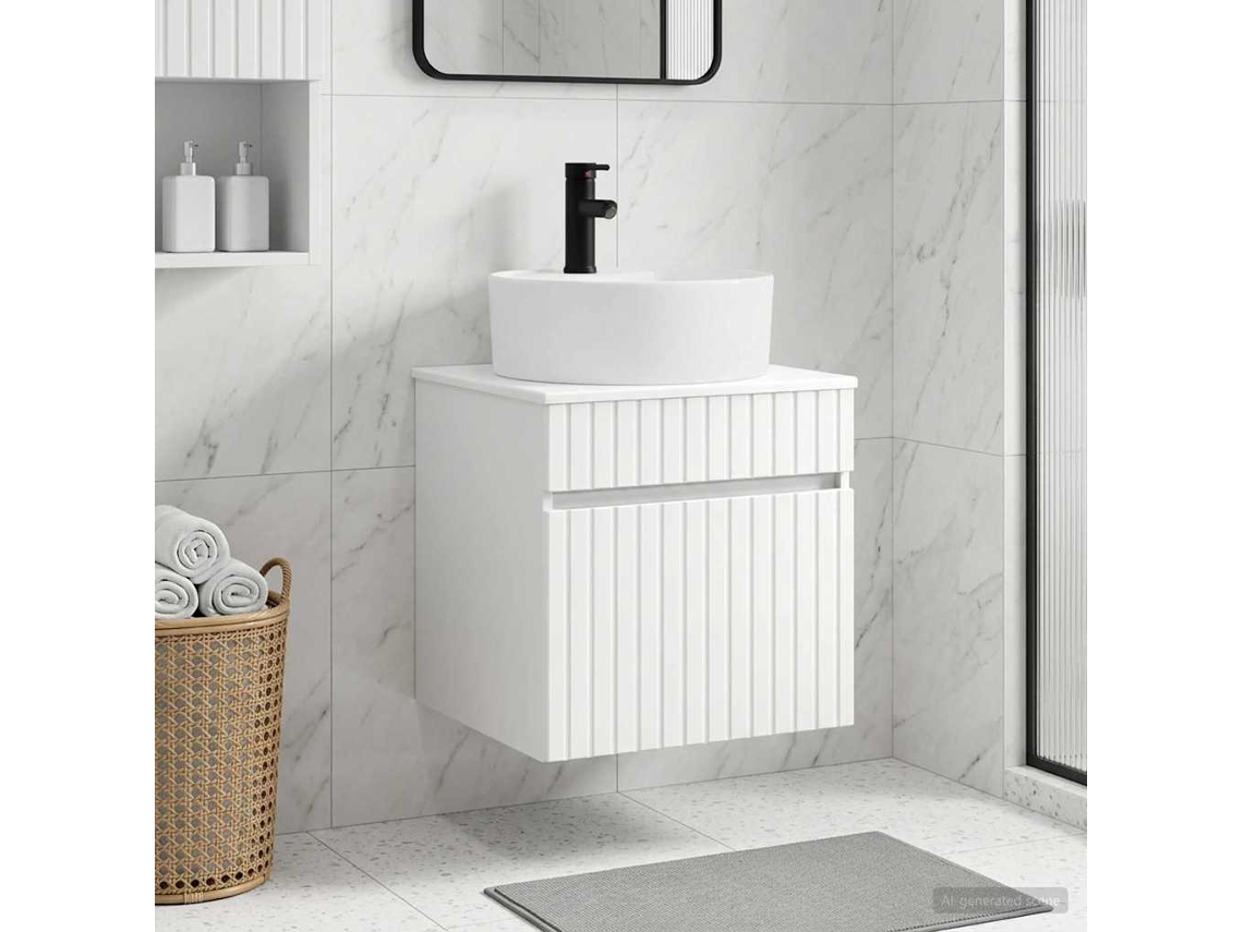 Vidaxl Vanidade De Pia De Parede Branco 49 X 44,5 X 65 Cm