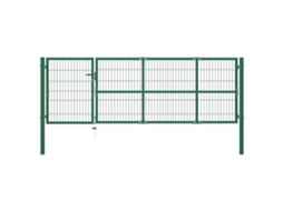 Vidaxl Portão De Jardim Com Postes 350x100 Cm Aço Verde.