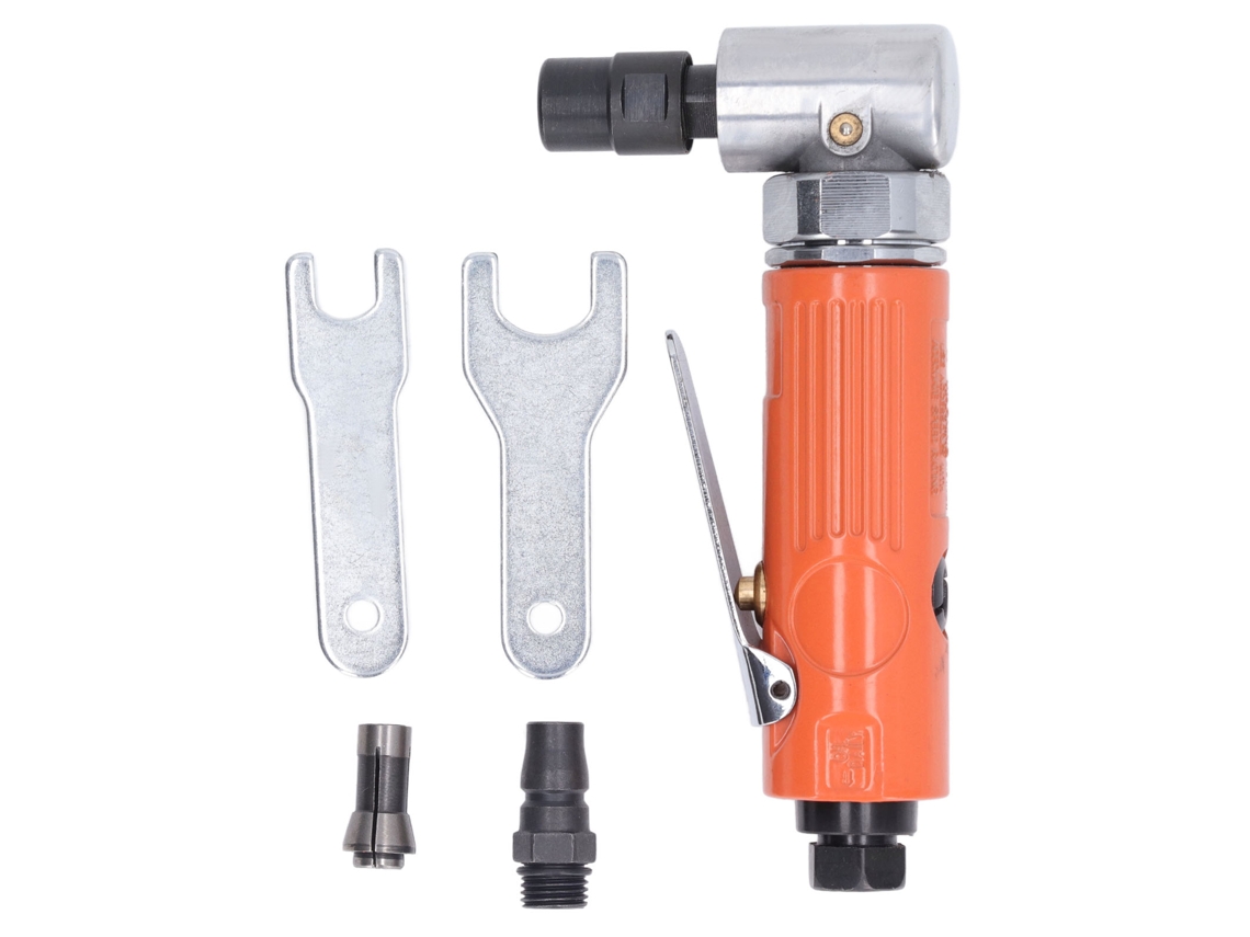 Esmerilhadeira pneumática ergonômica com cabo, construção com rolamentos de esferas, eixo tipo lápis, ferramenta de esmerilhamento pneumática de 90°
