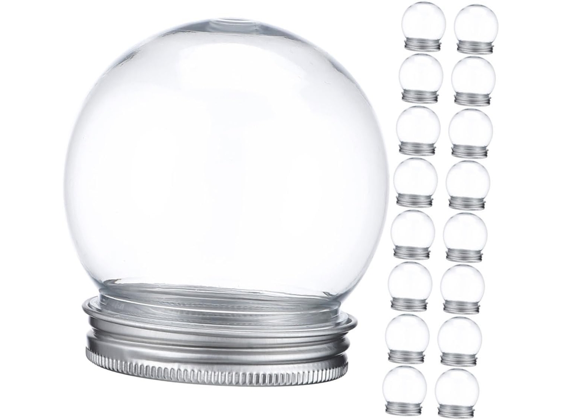 Com 15 Peças De Globo De Neve De Plástico Para Artesanato Diy, Acessórios Resistentes E Compatíveis Para Decorações De Gokoco