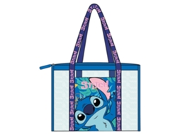 Bolsa De Praia Stitch Em Malha Azul, 41x39 Cm 86972
