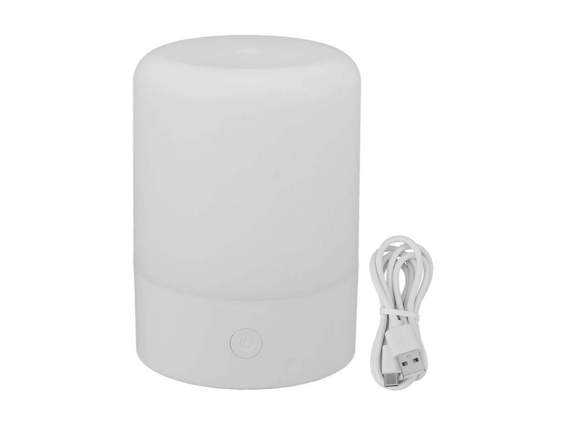 Umidificador mini portátil com luz colorida USB 120ml silencioso para mesa e quarto branco