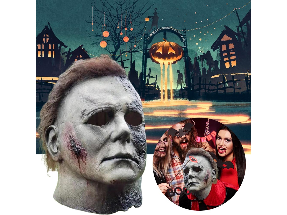 Primerox máscara de Látex com Cicatrizes Horror Halloween Decoração Carnaval Páscoa Mascarada