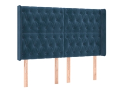 Headboard, Headboards Vidaxl Azul Veludo (163 X 16 X 118/128 Cm)