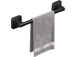 Suporte Para Toalhas De Banheiro Branco, Sem Necessidade De Furar, Com Barra Autoadesiva Preta Para Banheiro E Cozinha