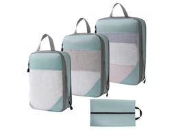 Conjunto Organizador de Viagem com 4 Peças, Incluindo Cubos, Capa Impermeável para Roupas, Sacos para Malas AQUAFORGE
