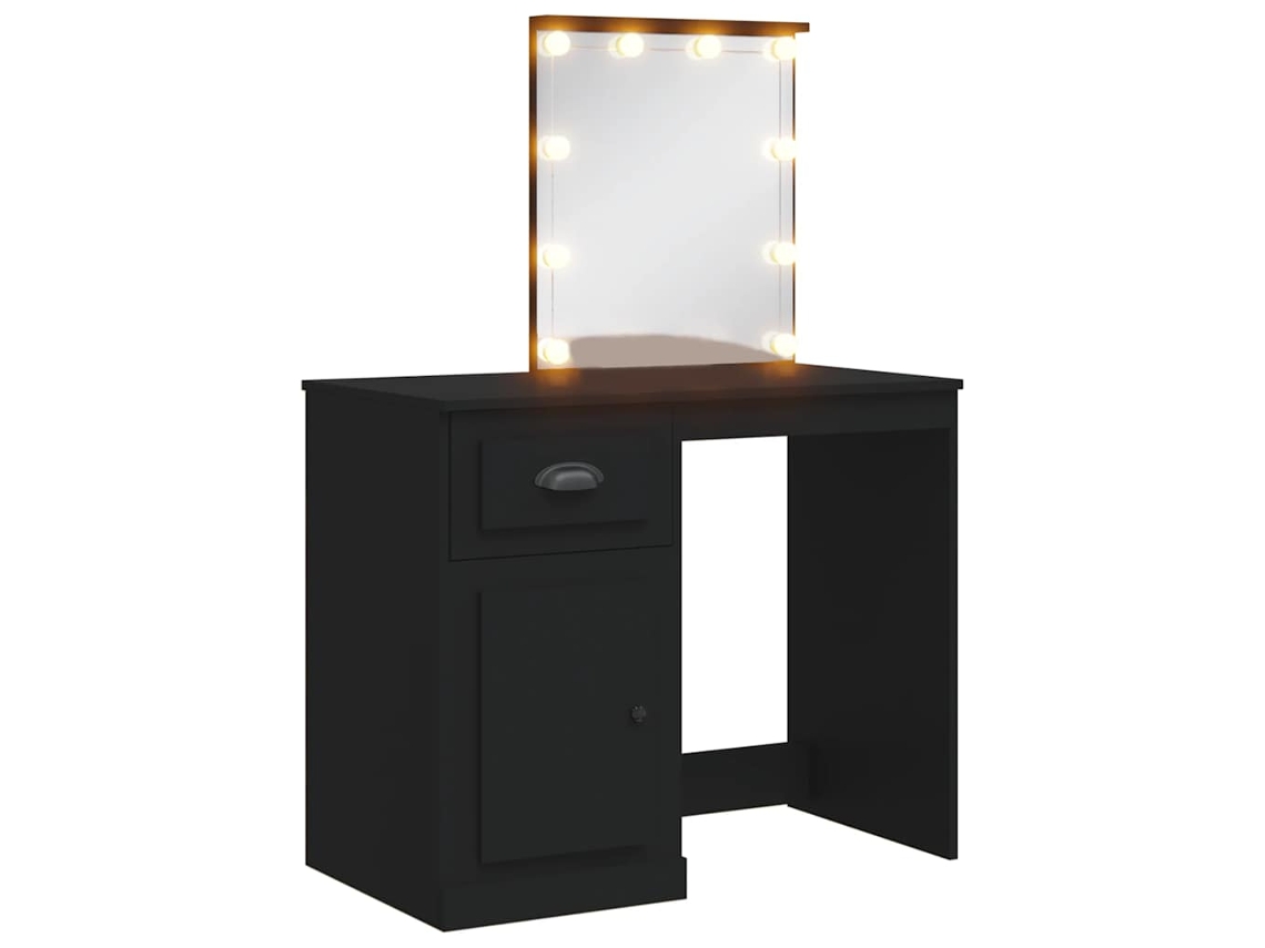 Penteadeira com luzes LED 90x42x132,5 cm Preta MAISON EXCLUSIVE