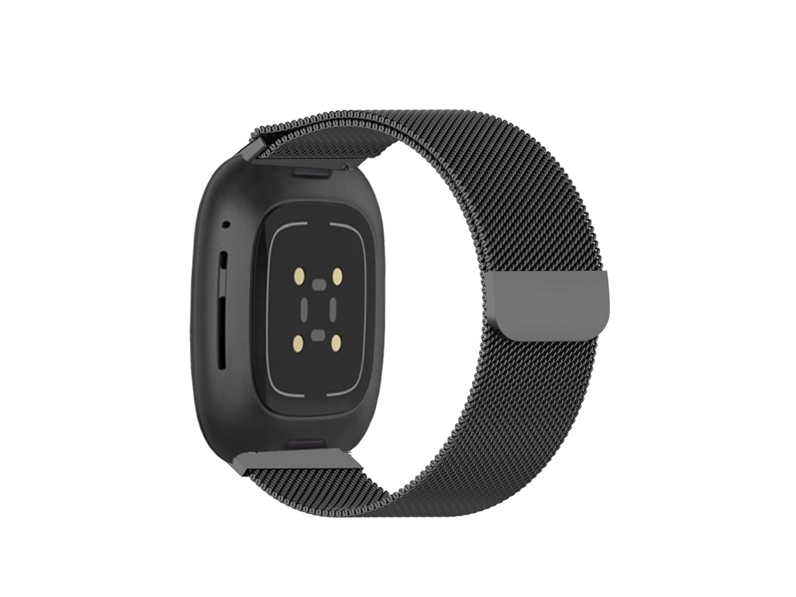 Bracelete Pulseira Milanese Mesh para Fitbit by Google Versa 2 Preto