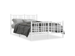 Estrutura de Cama com Cabeceira e Pés Metal Branco MAISON EXCLUSIVE 137x190 cm
