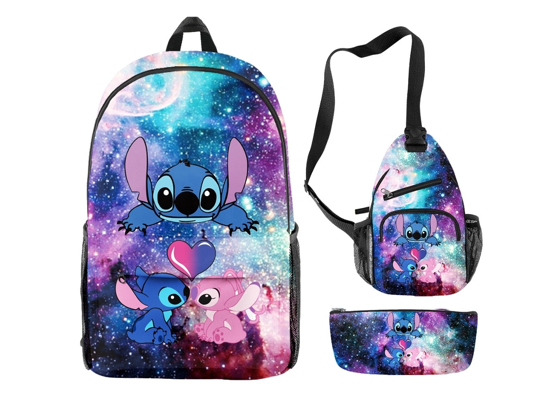 Stitch Mochila  De Três Peças Do Al*