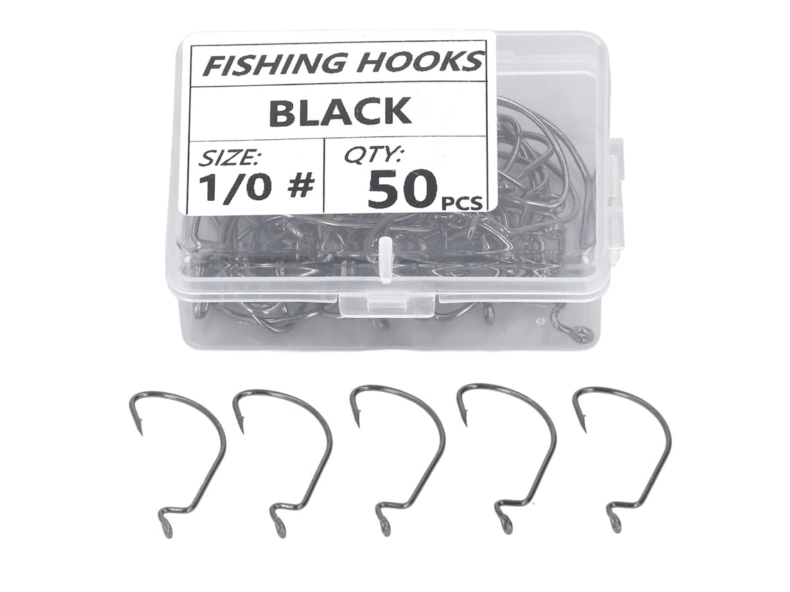 Conjunto 50 Anzóis Pesca Aço Inox Resistente Mar Salgado