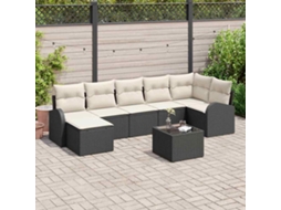 Vidaxl Conjunto De Sofá De Jardim 8 Unid. Preto