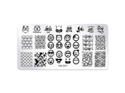 Placa De Estampagem Para Unhas Retangular Com Padrões De Geometria Vegetal Om-d07 - Decoração De Unhas