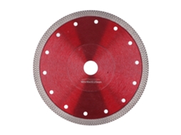 Lâmina de serra super fina em aço liga manganês com diamante vermelho 65 para granito e porcelana, 7,1 polegadas.