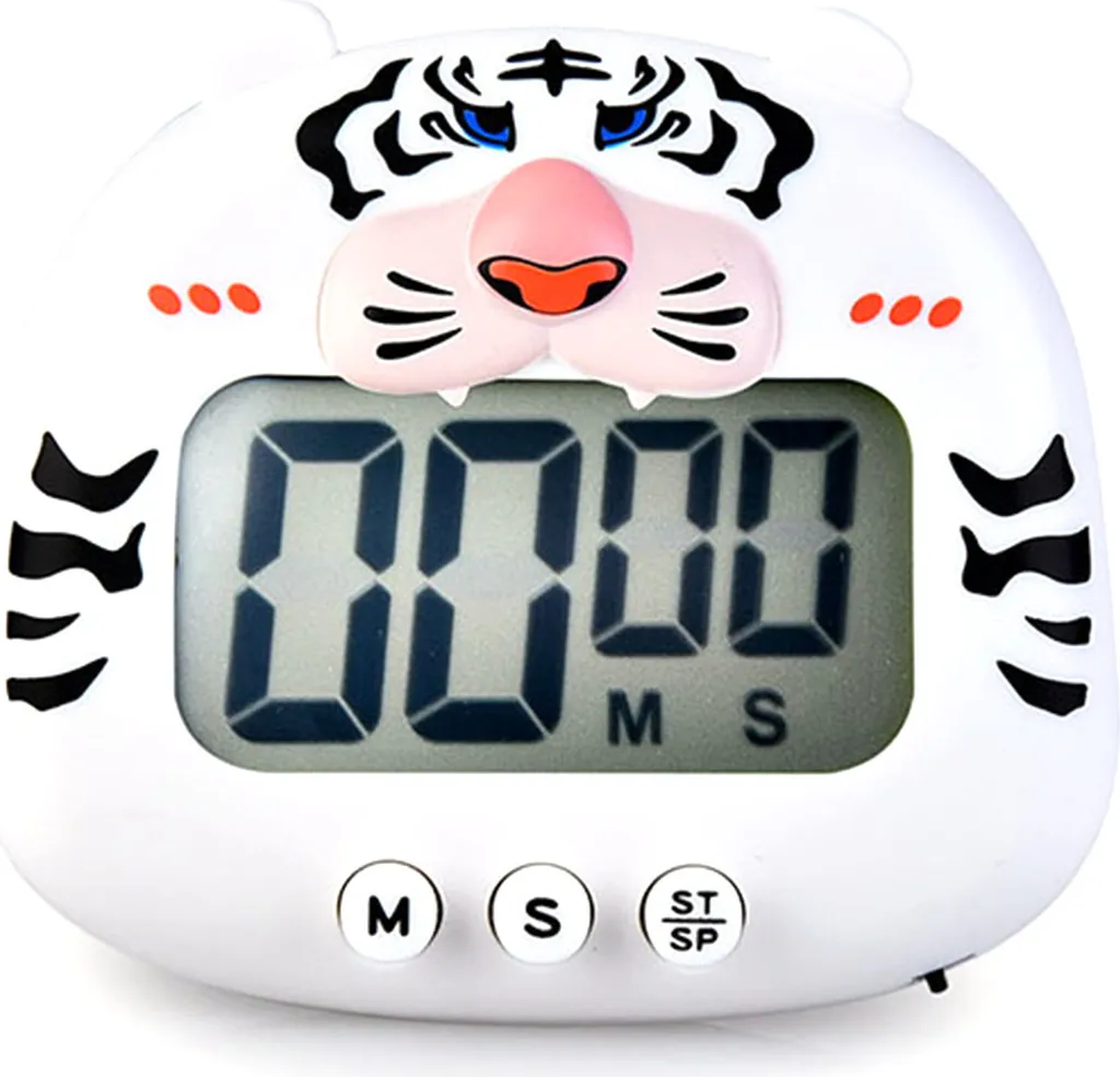 Temporizador De Cozinha Digital, Temporizador Magnético Para Ovos, Ideal Para Cozinhar, Assar, Praticar Esportes, Estudar, Tiger White Slowmoose
