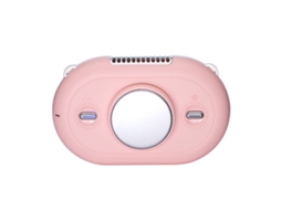 Mini Ventilador de Pescoço, Pequeno Ventilador Usb Portátil com Função de Resfriamento, Ventilador de Mesa com Resfriamento Rápido MDUG (rosa)